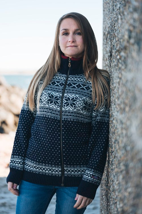 123FC-76R Navy Cardigan Raglan