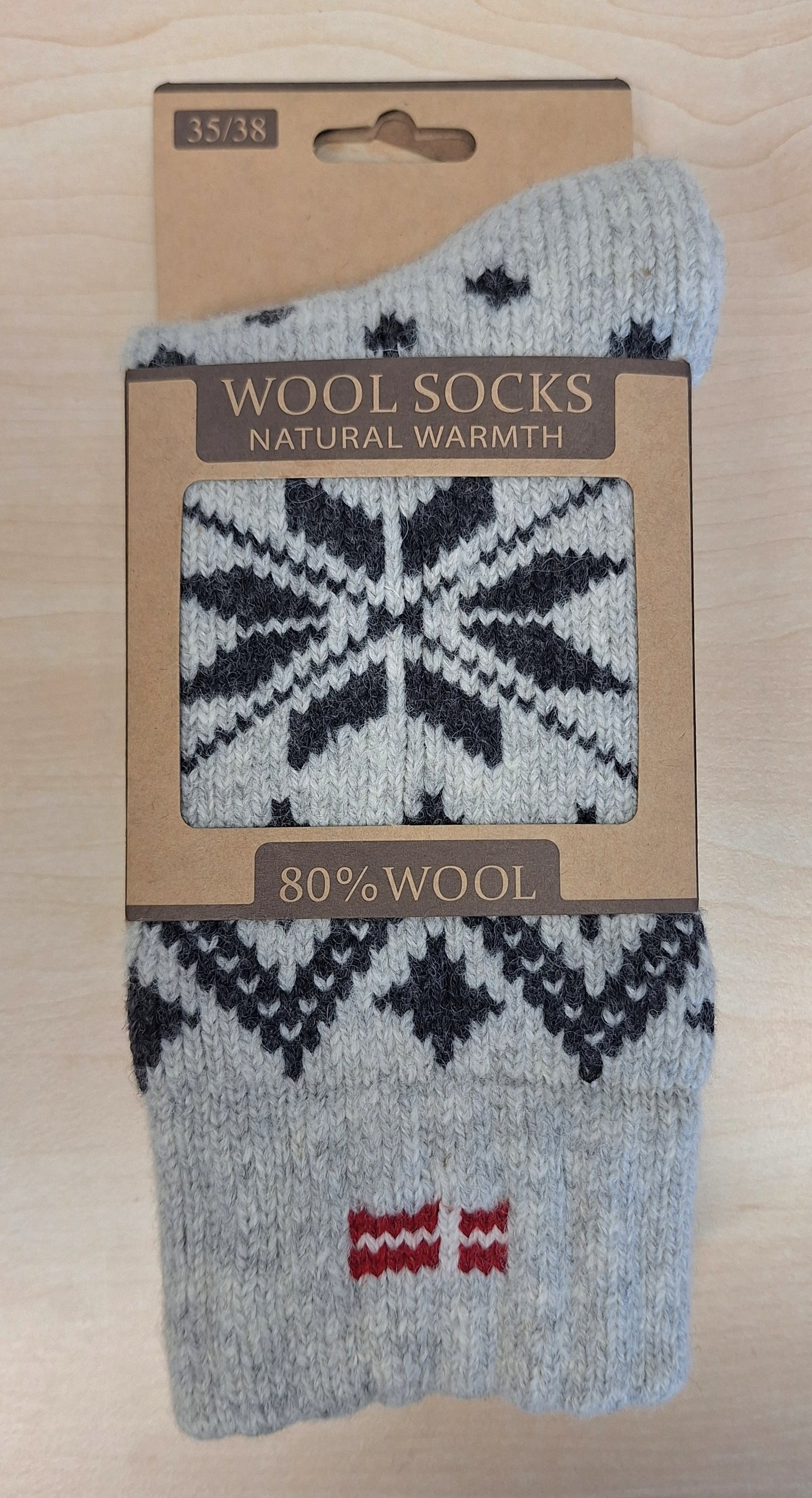 106 - Denmark - Ecru Socks - 80%Wool