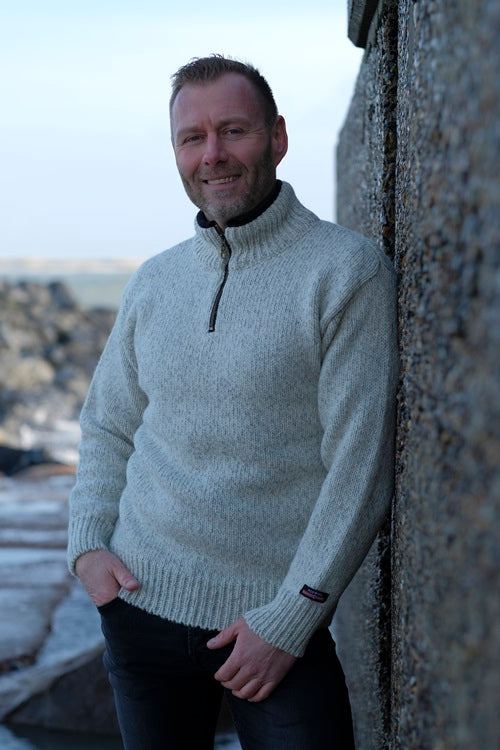 4100-01 Ecru 1/2 Zip