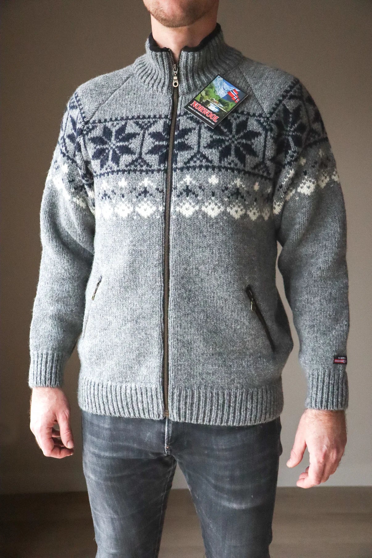 669-FC-74 Grey/Navy Cardigan