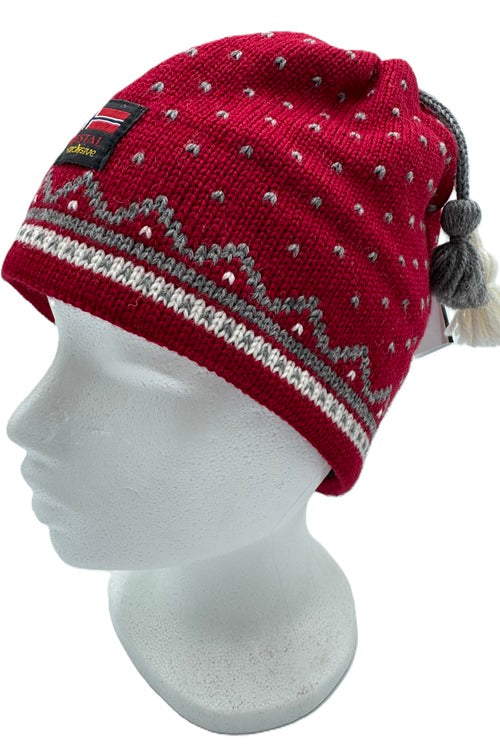 95C-14 270 Hue Woolwear Beanie - Rood (gevoerd rondom de oren)