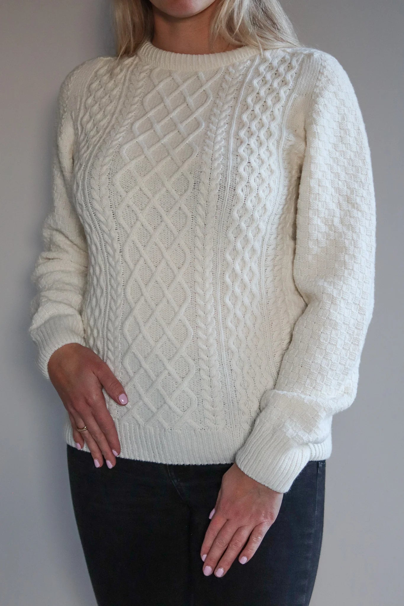 Arran Cable Fisherman Sweater - Woolwhite