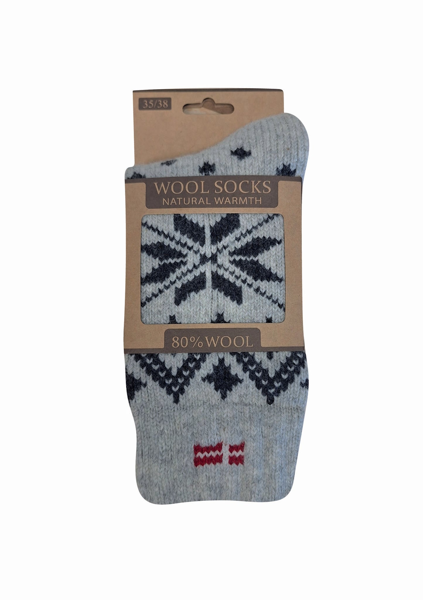 106 - Denmark - Ecru Socks - 80%Wool