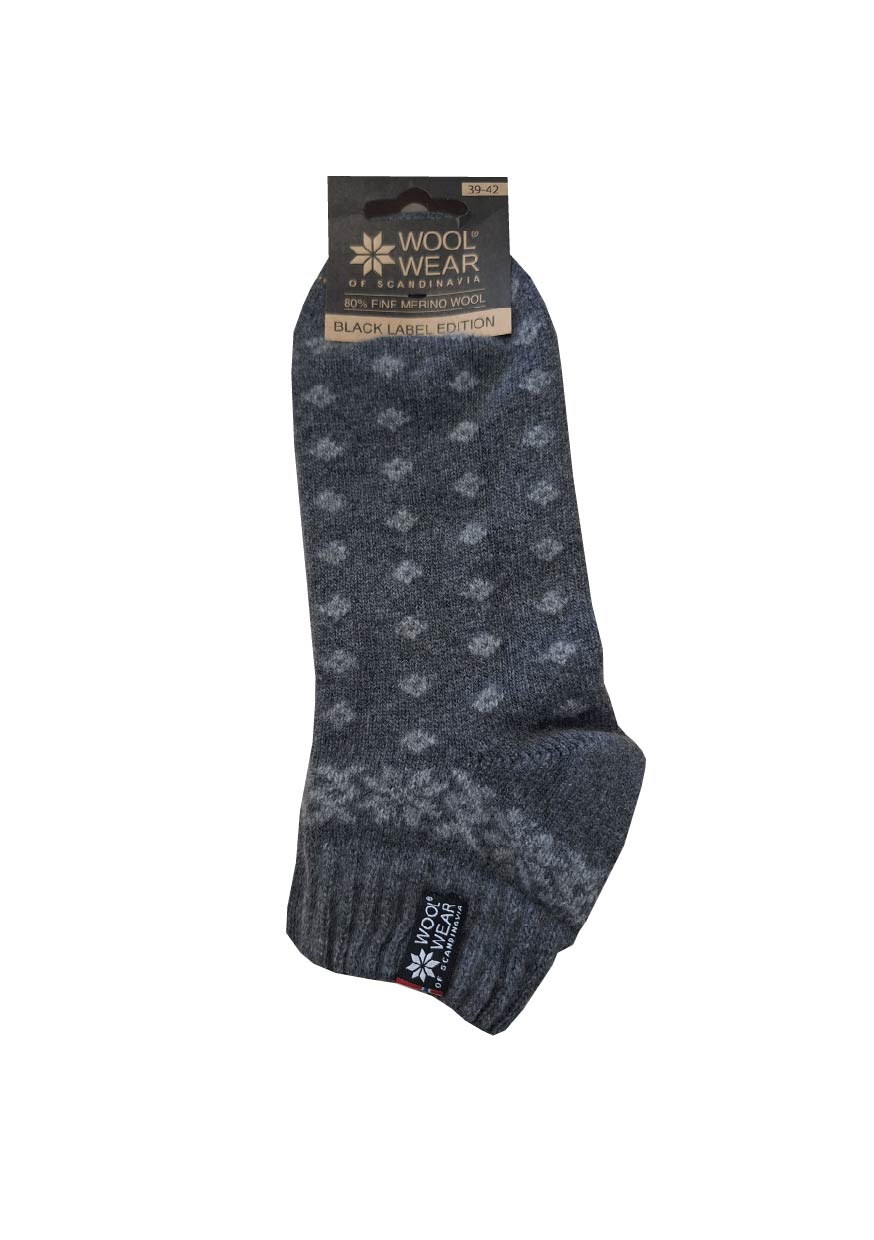 61 - Black Label Merino Socks - Footies - Charcoal - 80% Merino Wool