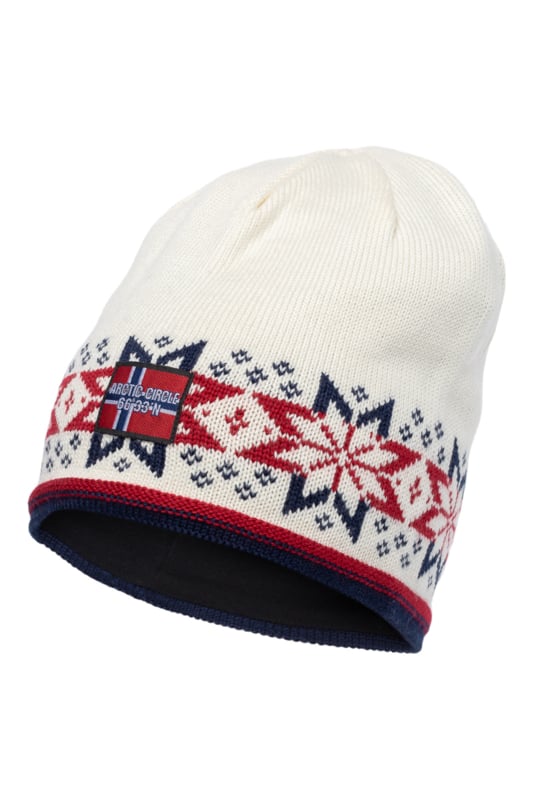 HAT-BALDER-502-H04UJ-827 - Arctic Circle Magne Muts Merino Wol Gevoerd - Ecru Snowflake