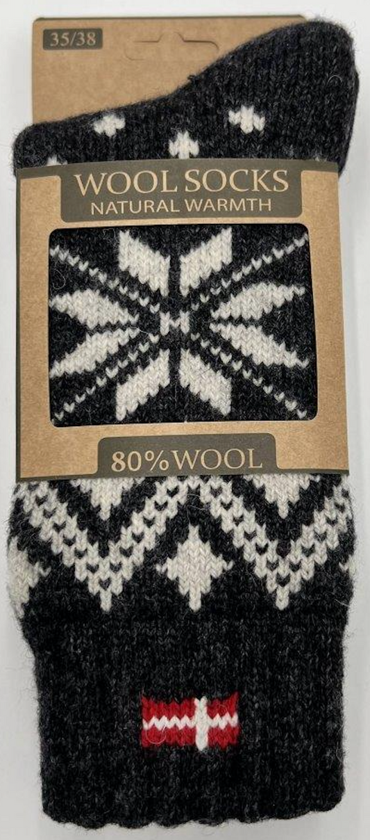 106B - Denmark - Antracite Socks - 80%Wool