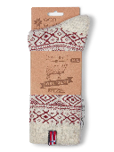 11 - Norway - Red/Ecru Socks - 80%Wool