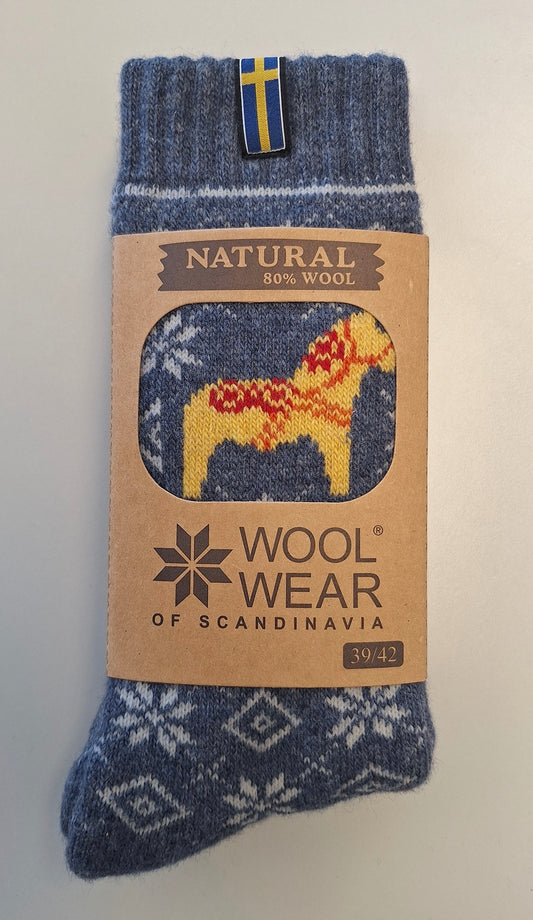 121 - Sweden - Horse - Yellow/Denim - 80%Wool