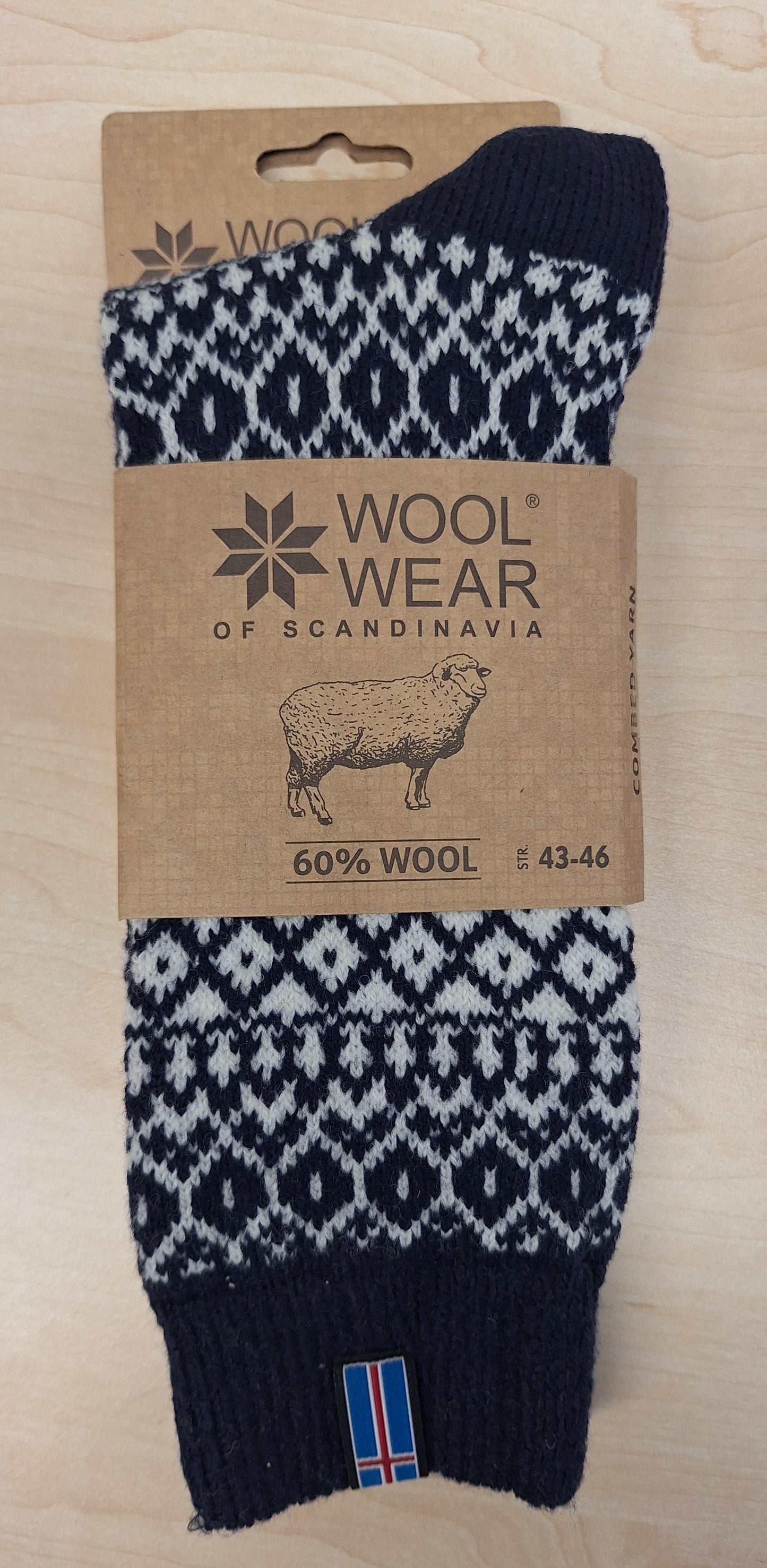 24 - Iceland - Navy Socks - 65%Wool