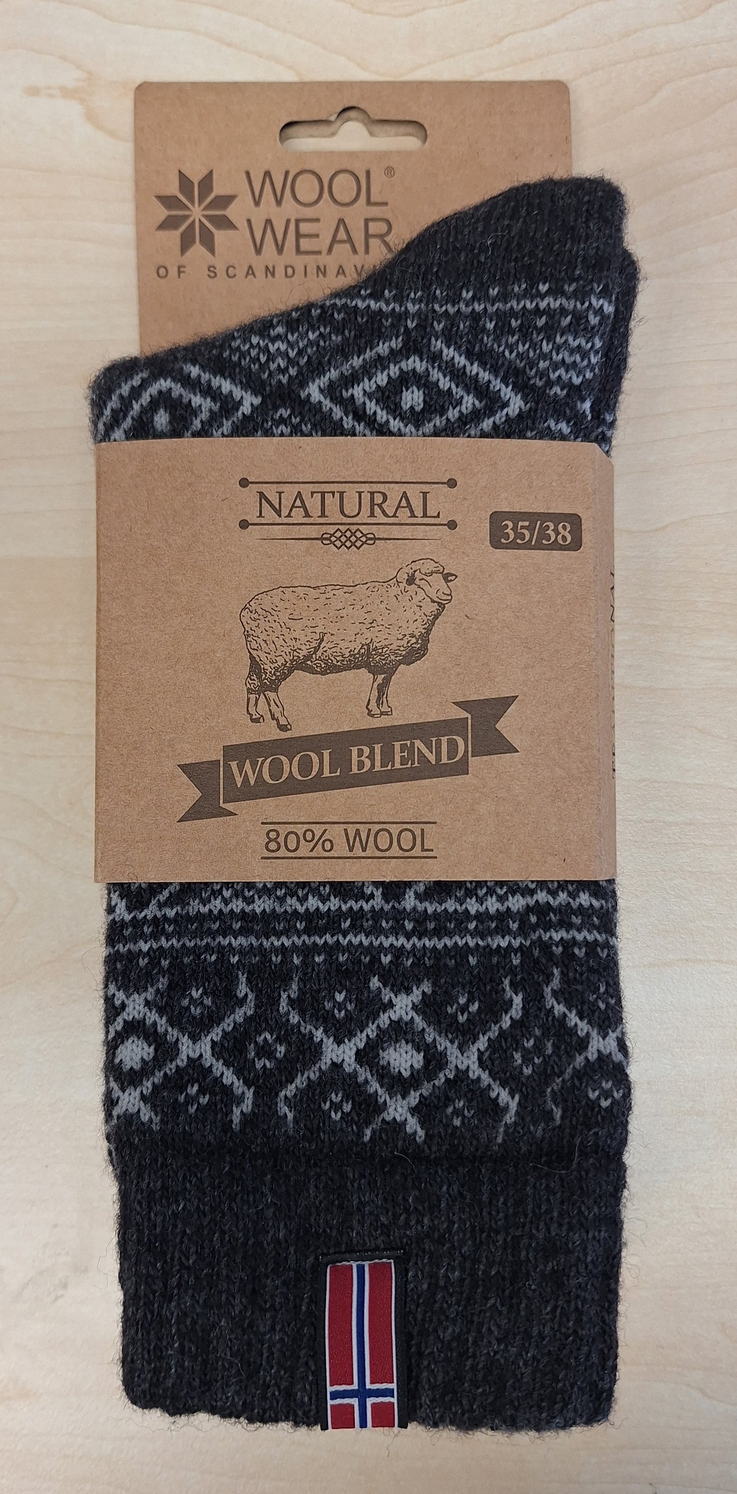 10B - Norway - Antracite/Ecru Socks - 80%Wool