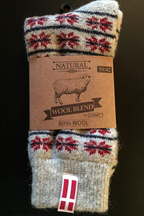 22B - Denmark - Ecru/Red Socks - 80%Wool