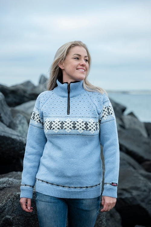 4011F-214R Light Blue 1/2 Zip (Raglan)