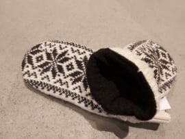 V190 Norwool Fleece Lined Mittens Ecru (51W) Antracite (59)