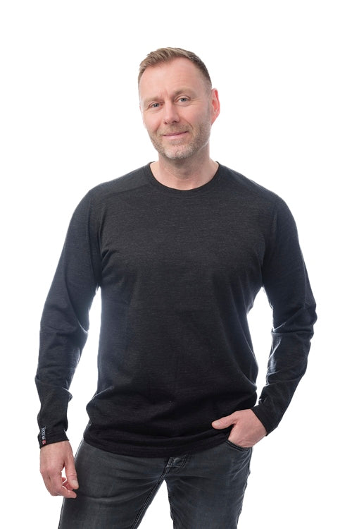 5-502-60_1 - LS Baselayer Merino - Black Melange Antracite