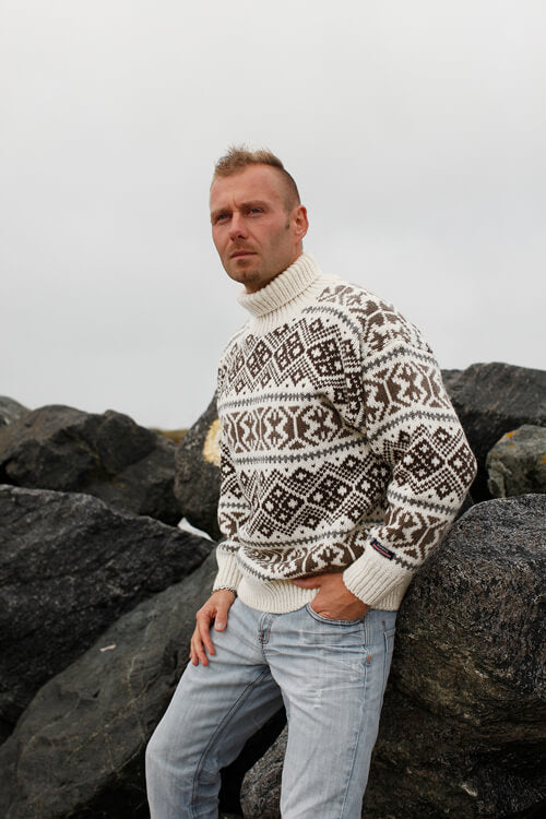 6001-104 - Ecru Roll Neck Sweater