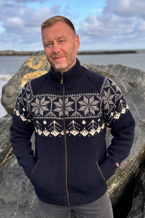 669-FC-76 Navy/Grey Cardigan