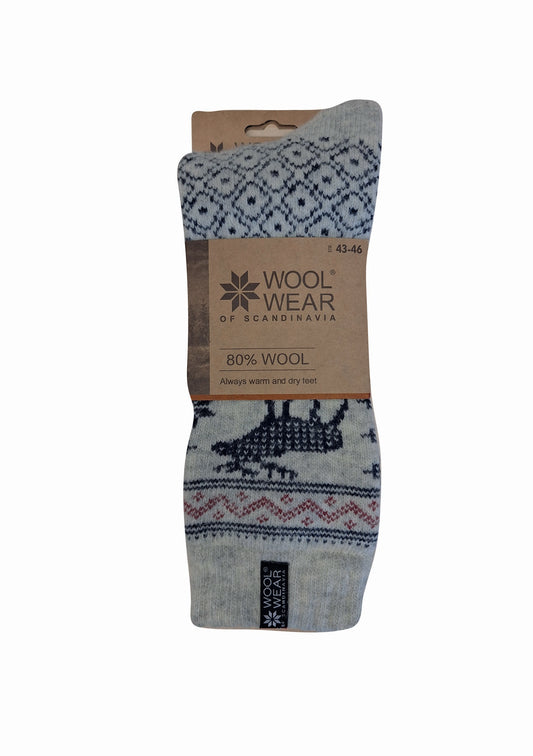 100 - Moose - Ecru Socks - 80%Wool