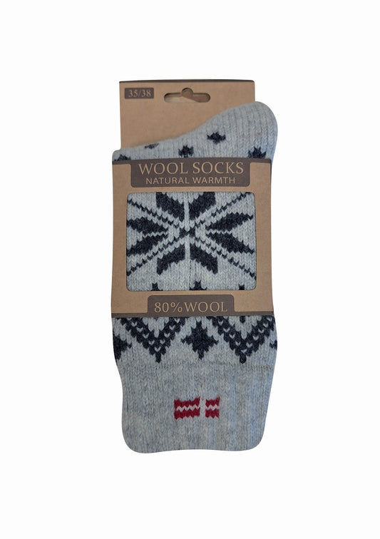 106 - Denmark - Ecru Socks - 80%Wool