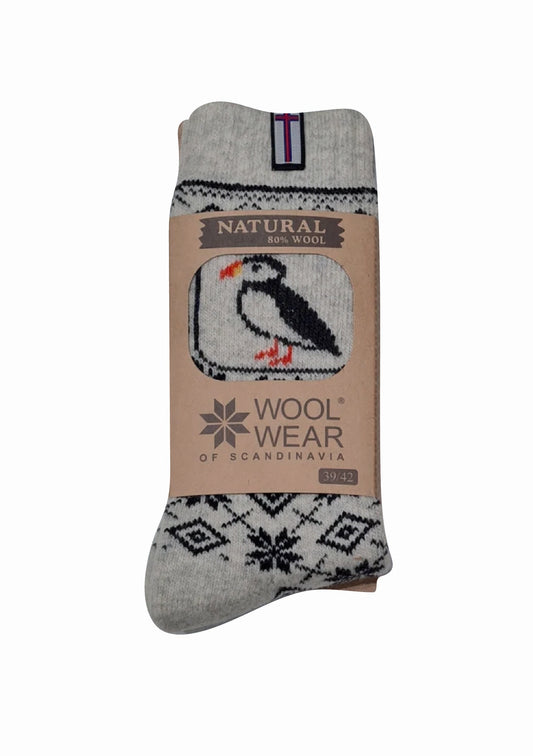 107 - Puffin - Flag of Faeröer - Ecru 80%Wool