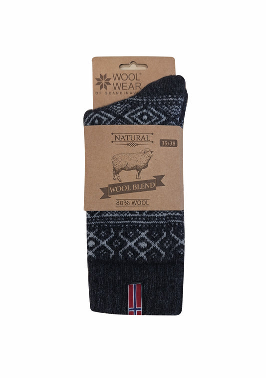 10B - Norway - Antracite/Ecru Socks - 80%Wool