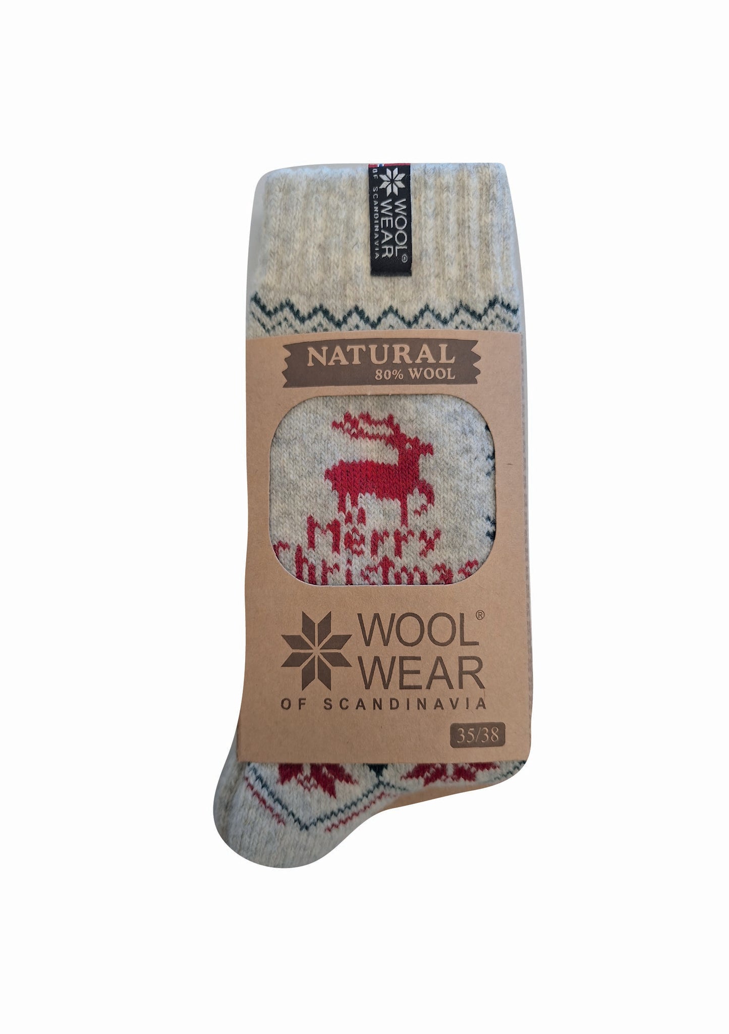 114R - Reindeer - Ecru/Red 80%Wool