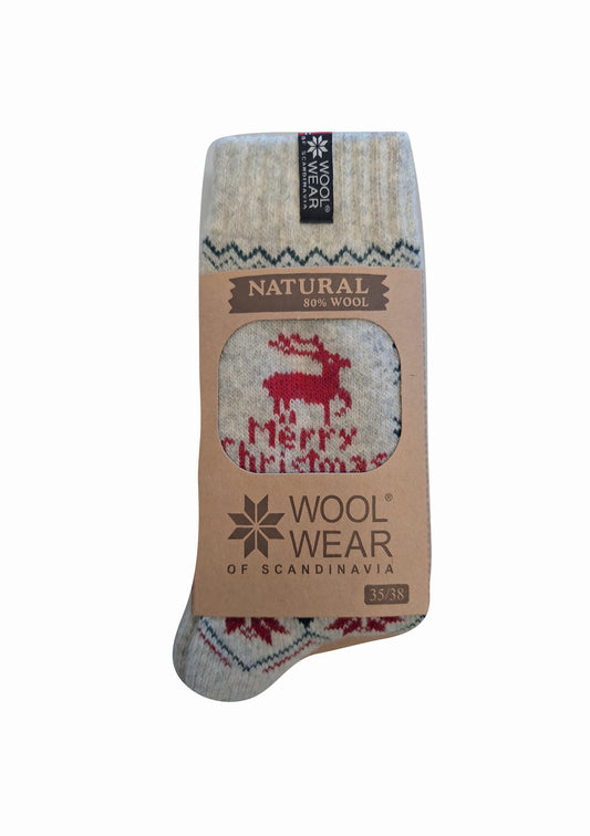 114R - Reindeer - Ecru/Red 80%Wool