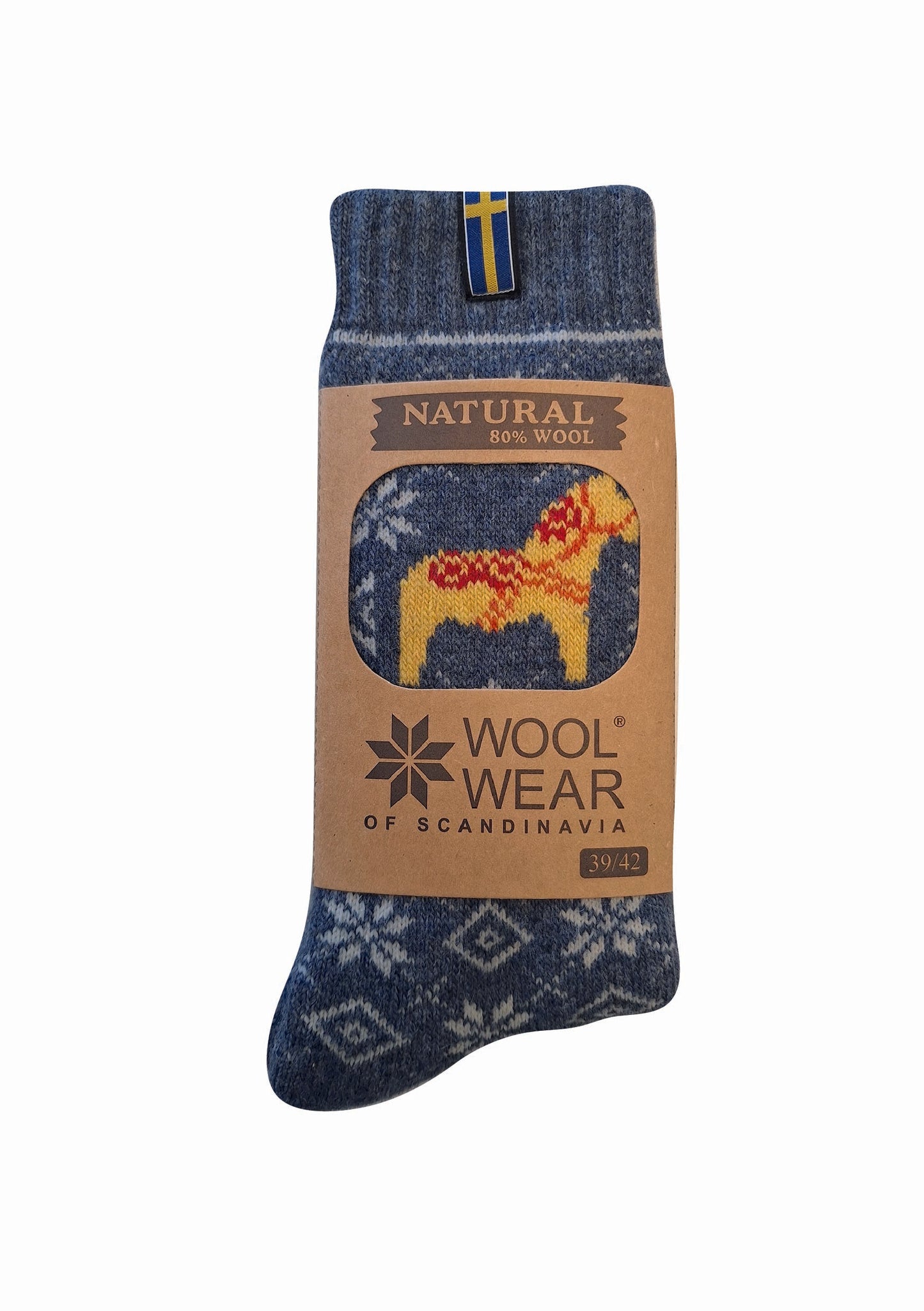 121 - Sweden - Horse - Yellow/Denim - 80%Wool