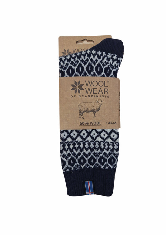 24 - Iceland - Navy Socks - 65%Wool