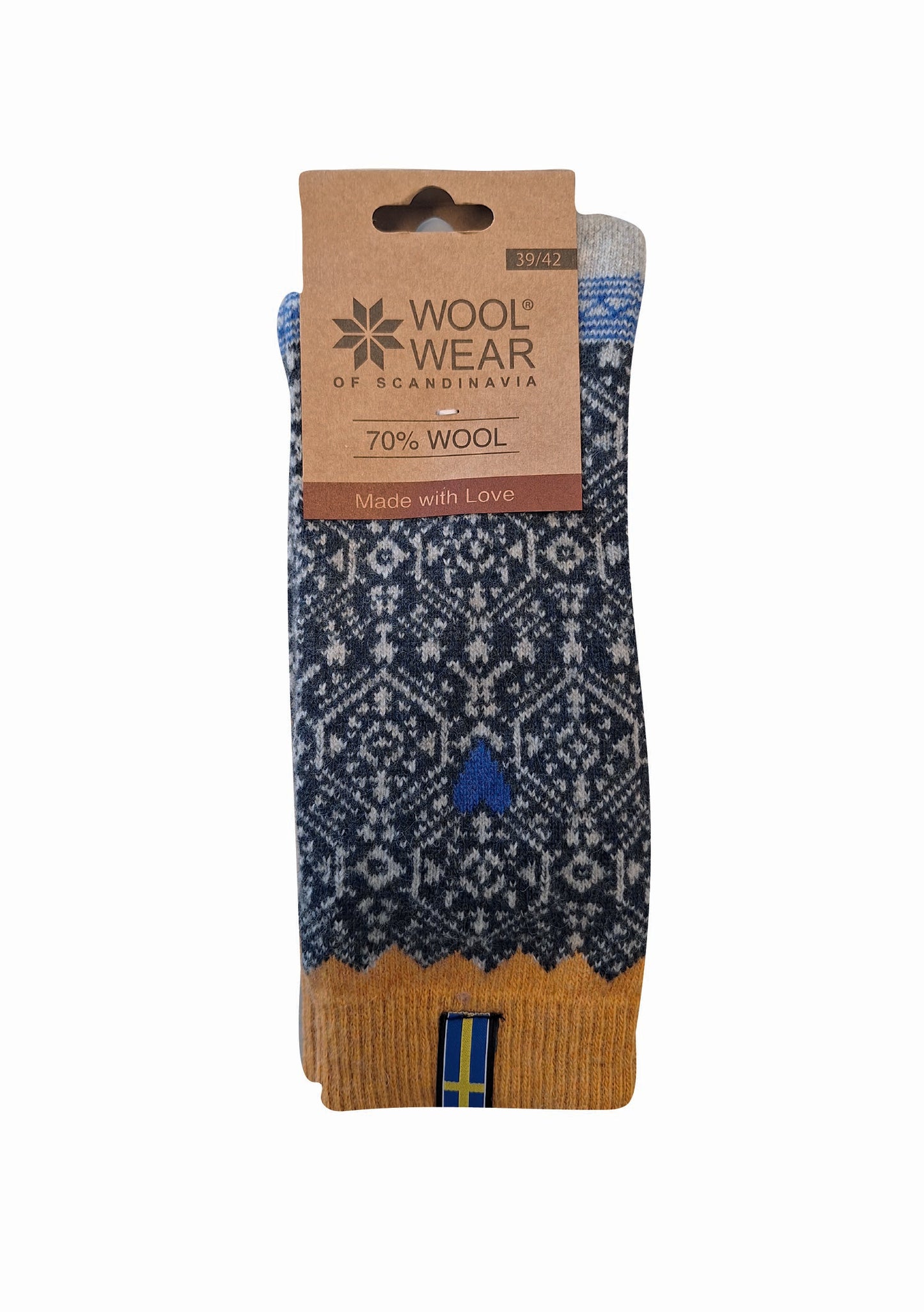 45 - Sweden - Ochre Cobalt Socks - 70%Wool