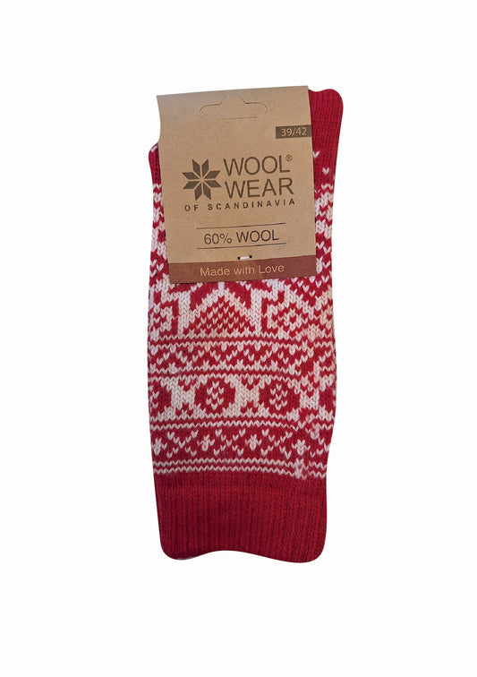 50 - Red Snowflake - 60% Wool