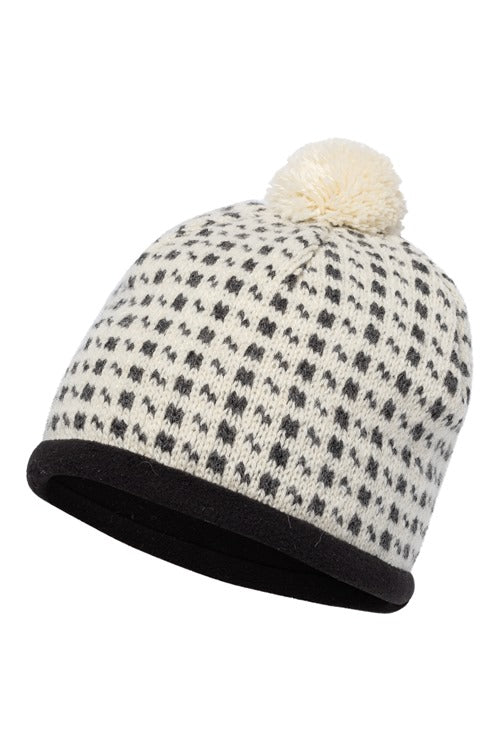 M102 151 - Noorse Muts Faro Motief - Ecru (met fleeceband)